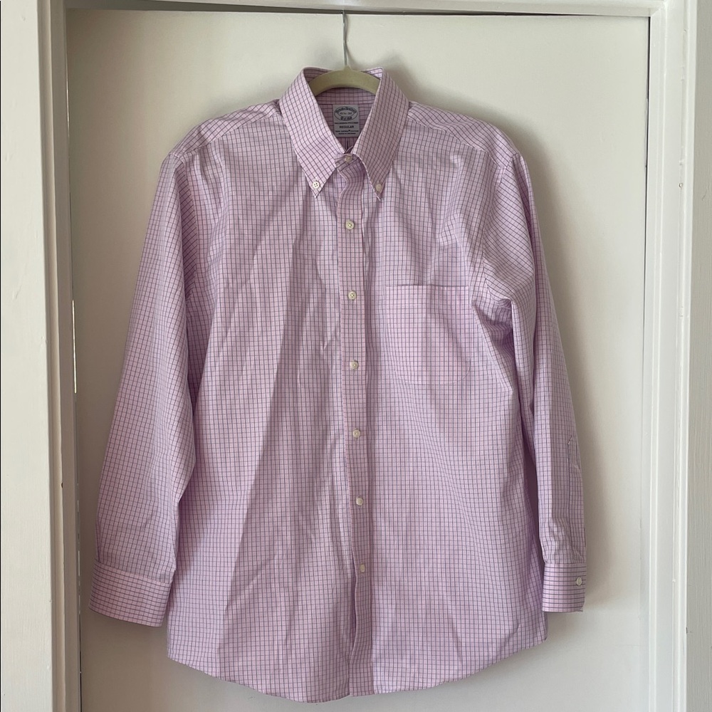 Brooks Brothers Light Pink Checkered Dress Shirt